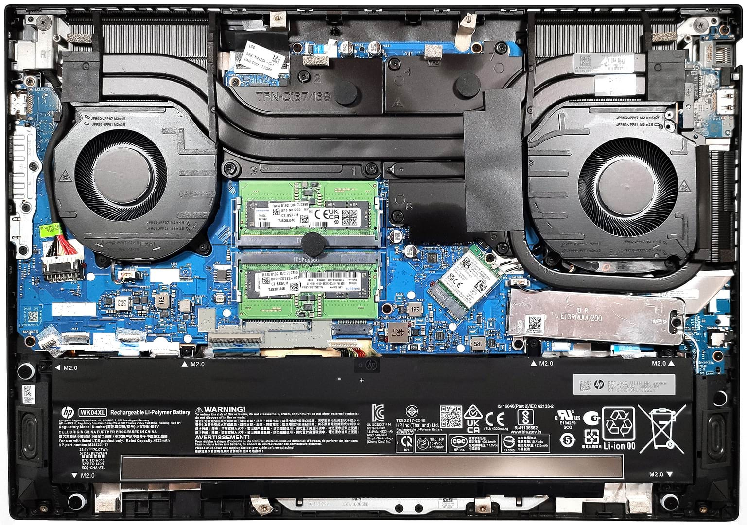 Internal Photo of HP OMEN Transcend 16-U 16-WF 16-WD CPU Fan original 80W (HP 16-wd)